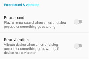 Beep andor vibration when making an error-1